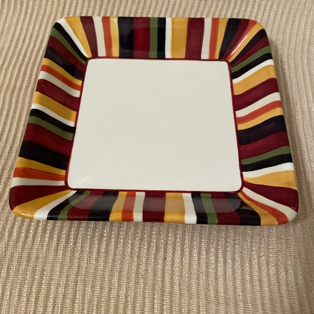 SIMPLE ADDITIONS-STRIPES PAMPERED CHEF 
Salad Plate & Square Fruit/Dessert Bowl